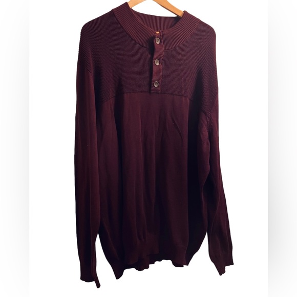 Columbia NWT Casual Knit Button Up Henley Men’s XXL Maroon Sweater - Picture 8 of 12